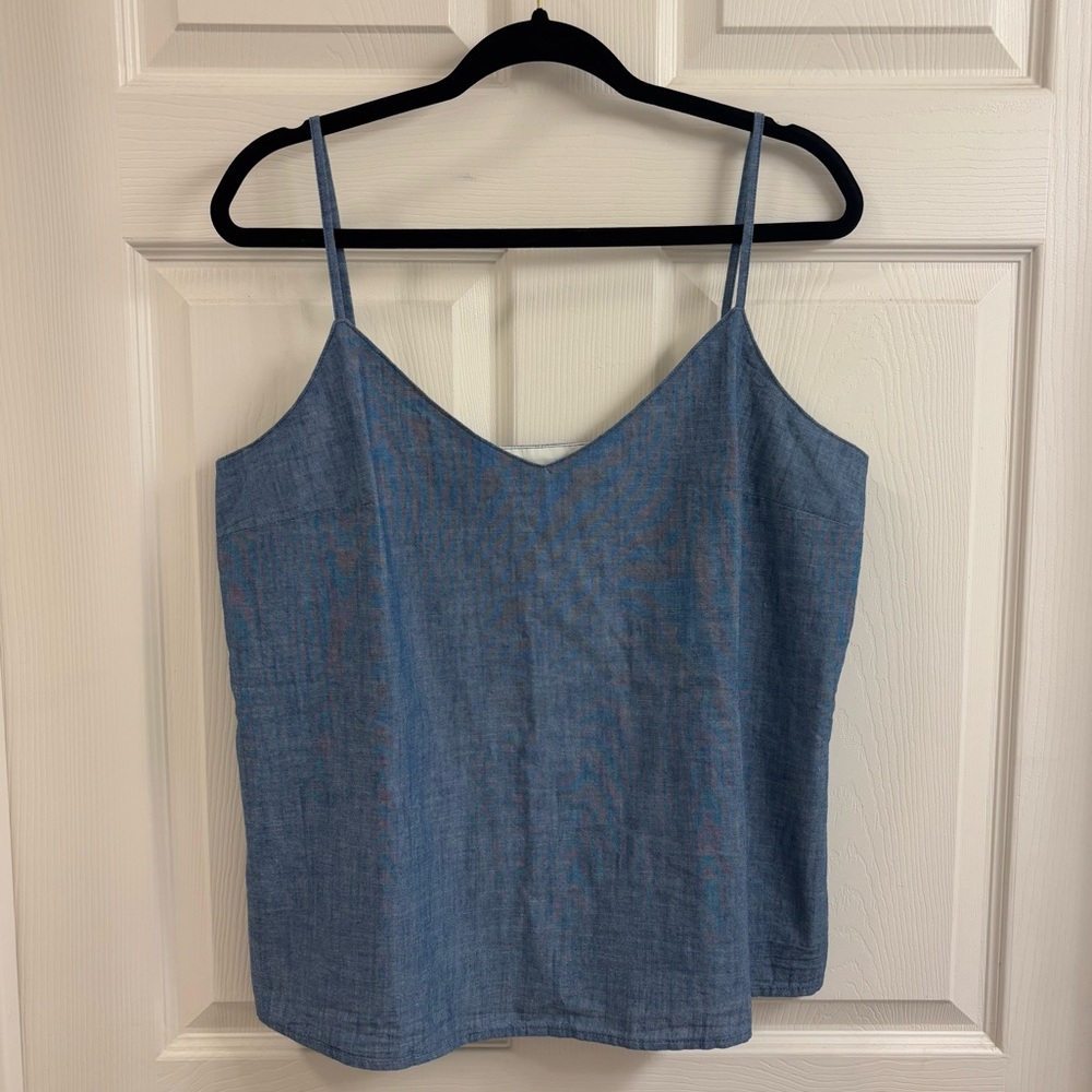 NWT Re-imagined by J. Crew Blue Linen Tank Top (Lined) Size 12